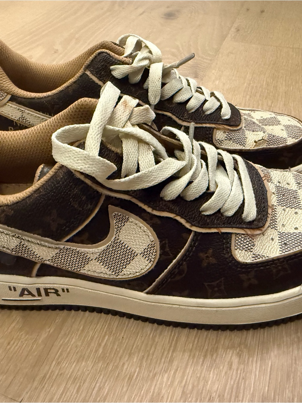 Louis Vuitton Brown and Cream Men's Low-Top Sneakers